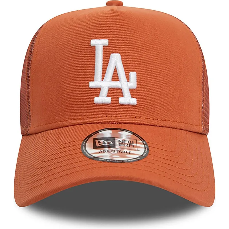 petten-gebogen-bruin-snapback-a-frame-league-essential-van-los-angeles-dodgers-mlb-van-new-era