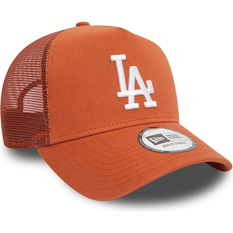 petten-gebogen-bruin-snapback-a-frame-league-essential-van-los-angeles-dodgers-mlb-van-new-era