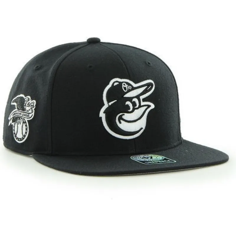 petten-plat-zwart-snapback-mascota-van-baltimore-orioles-mlb-van-47-brand petten-plat-zwart-snapback-mascota-van-baltimore-orioles-mlb-van-47-brand