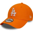 petten-gebogen-oranje-verstelbaar-9forty-league-essential-van-los-angeles-dodgers-mlb-van-new-era
