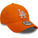 petten-gebogen-oranje-verstelbaar-9forty-league-essential-van-los-angeles-dodgers-mlb-van-new-era