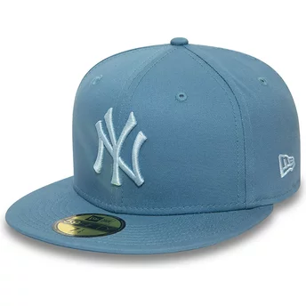 Gorra plana azul ajustada con logo azul 59FIFTY League Essential de New York Yankees MLB de New Era