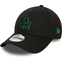 gorra-curva-negra-ajustable-con-logo-verde-9forty-team-outline-de-los-angeles-dodgers-mlb-de-new-era