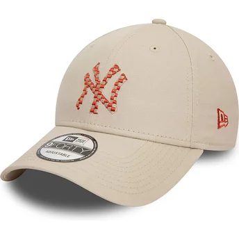 Petten gebogen beige verstelbare band 9FORTY Seasonal Infill van New York Yankees MLB van New Era