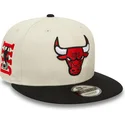 casquette-plate-beige-et-noire-snapback-9fifty-logo-chicago-bulls-nba-new-era