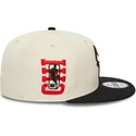 casquette-plate-beige-et-noire-snapback-9fifty-logo-chicago-bulls-nba-new-era