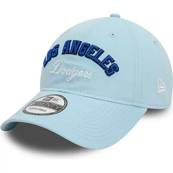 Gorra curva azul ajustable 9TWENTY Wordmark de Los Angeles Dodgers MLB de New Era