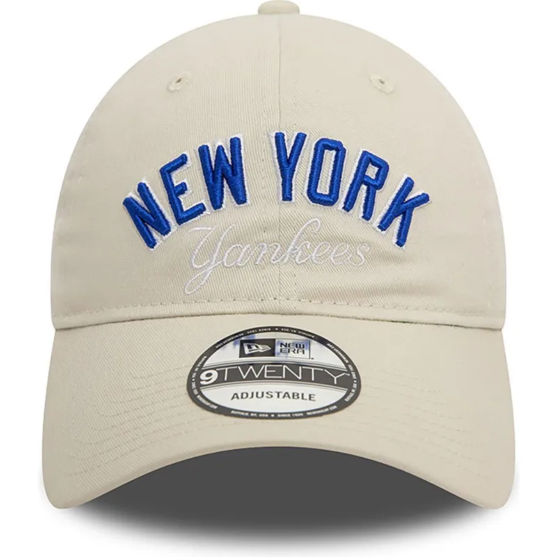 bezowa-regulowana-czapka-z-zakrzywionym-daszkiem-9twenty-wordmark-new-york-yankees-mlb-new-era