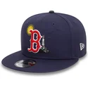 casquette-plate-bleue-marine-snapback-9fifty-summer-icon-boston-red-sox-mlb-new-era