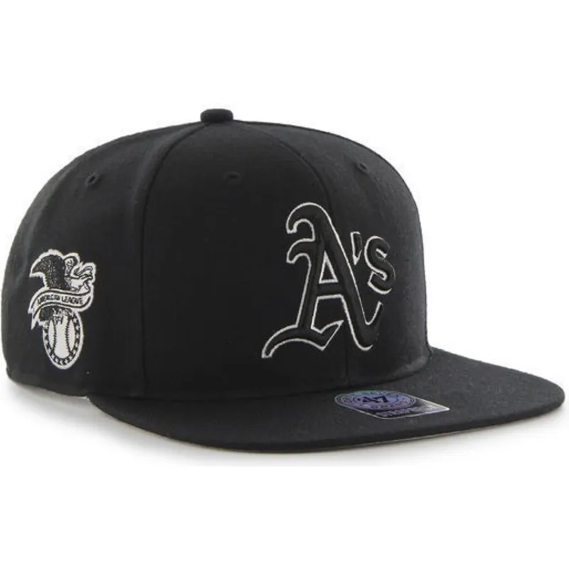 petten-plat-zwart-snapback-van-oakland-athletics-mlb-van-47-brand