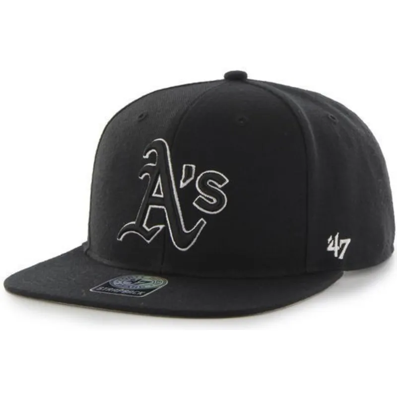 petten-plat-zwart-snapback-van-oakland-athletics-mlb-van-47-brand