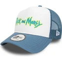 casquette-trucker-blanche-et-bleue-a-frame-character-rick-et-morty-new-era