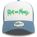 casquette-trucker-blanche-et-bleue-a-frame-character-rick-et-morty-new-era