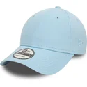 casquette-courbee-bleue-claire-ajustable-9forty-essential-new-era