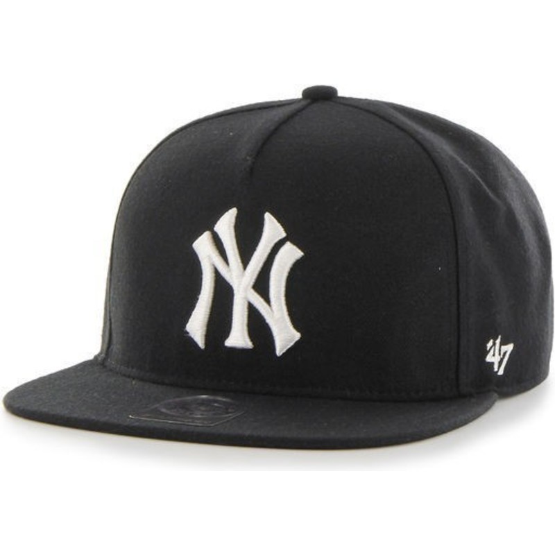 47-brand-flat-brim-new-york-yankees-mlb-sure-shot-black-snapback-cap