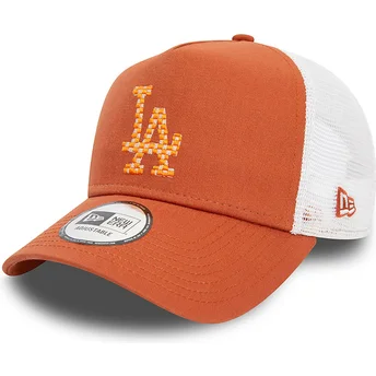 Casquette trucker marron et blanche A Frame Seasonal Infill Los Angeles Dodgers MLB New Era