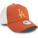 casquette-trucker-marron-et-blanche-a-frame-seasonal-infill-los-angeles-dodgers-mlb-new-era