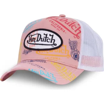 Casquette trucker rose et blanche LE POU Von Dutch