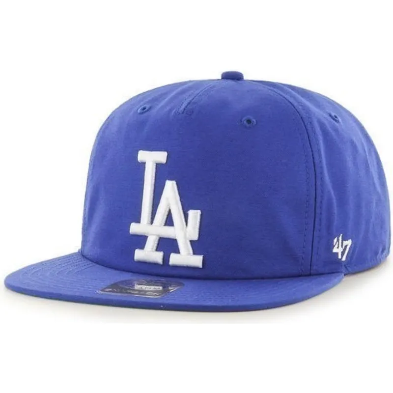 petten-plat-blauw-snapback-van-los-angeles-dodgers-mlb-van-47-brand