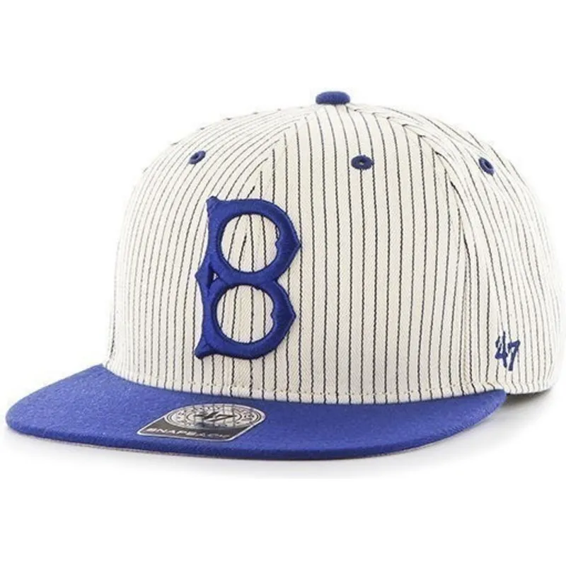 petten-plat-wit-snapback-rayas-van-los-angeles-dodgers-mlb-van-47-brand petten-plat-wit-snapback-rayas-van-los-angeles-dodgers-mlb-van-47-brand