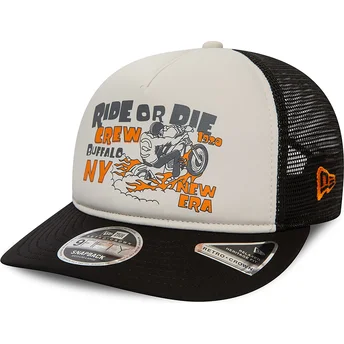 Casquette trucker noire et blanche American Ride Or Die 9FIFTY Retro Crown A Frame New Era