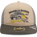 beige-graue-trucker-kappe-american-muscle-power-9fifty-retro-crown-a-frame-von-new-era