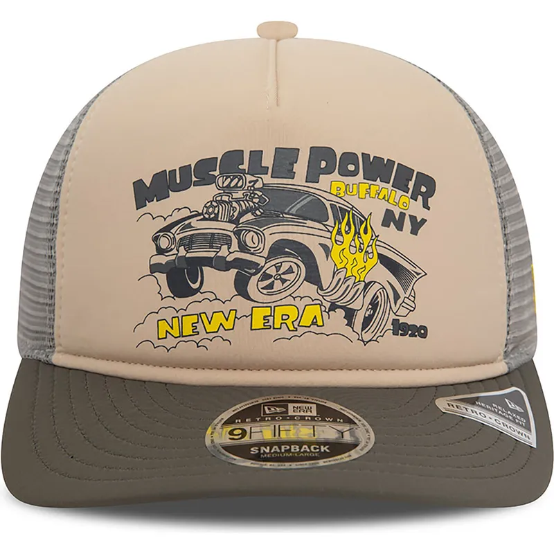 beige-graue-trucker-kappe-american-muscle-power-9fifty-retro-crown-a-frame-von-new-era