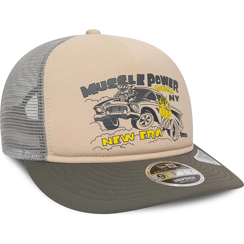 beige-graue-trucker-kappe-american-muscle-power-9fifty-retro-crown-a-frame-von-new-era