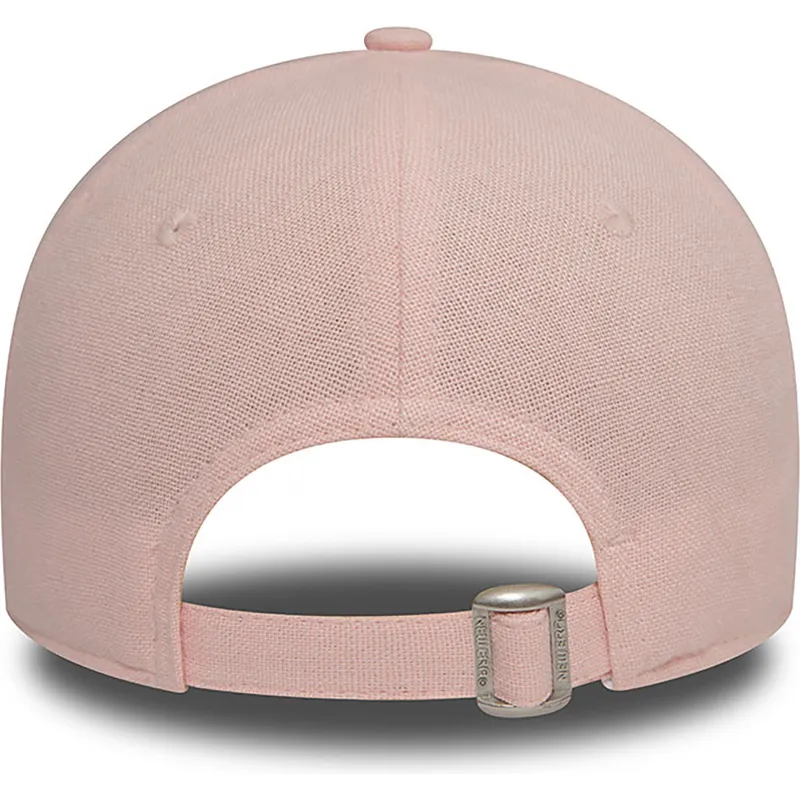 petten-gebogen-roze-verstelbare-band-9forty-linen-van-new-york-yankees-mlb-van-new-era