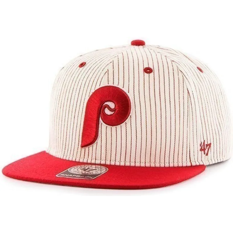 petten-plat-wit-snapback-rayas-rojas-van-philadelphia-phillies-mlb-van-47-brand