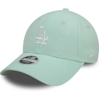 Casquette courbée verte ajustable pour femme 9FORTY Linen Los Angeles Dodgers MLB New Era