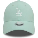 casquette-courbee-verte-ajustable-pour-femme-9forty-linen-los-angeles-dodgers-mlb-new-era