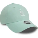 casquette-courbee-verte-ajustable-pour-femme-9forty-linen-los-angeles-dodgers-mlb-new-era