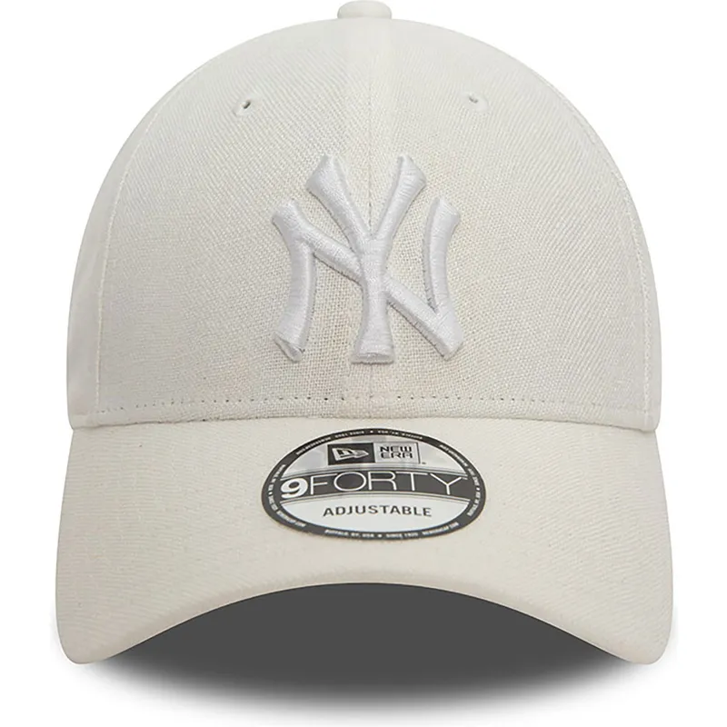 petten-gebogen-wit-verstelbaar-9forty-linen-van-new-york-yankees-mlb-van-new-era