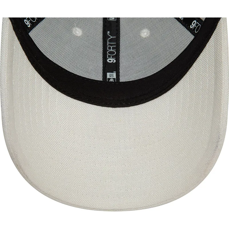 petten-gebogen-wit-verstelbaar-9forty-linen-van-new-york-yankees-mlb-van-new-era