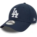 petten-gebogen-marineblauw-verstelbare-band-9forty-linen-van-los-angeles-dodgers-mlb-van-new-era