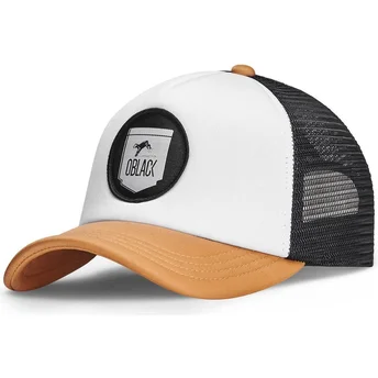 Casquette trucker blanche, noire et beige Classic Oblack