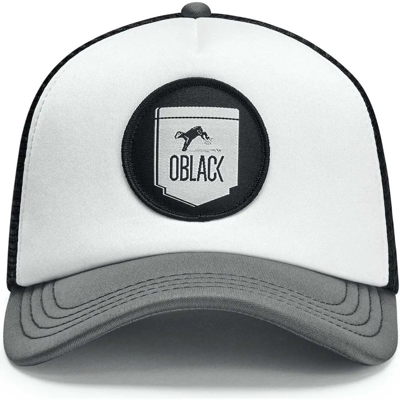 hvid-sort-og-gra-classic-trucker-kasket-fra-oblack