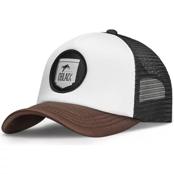 Oblack Classic White, Black and Brown Trucker Hat