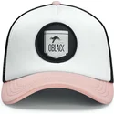 casquette-trucker-blanche-noire-et-rose-classic-oblack