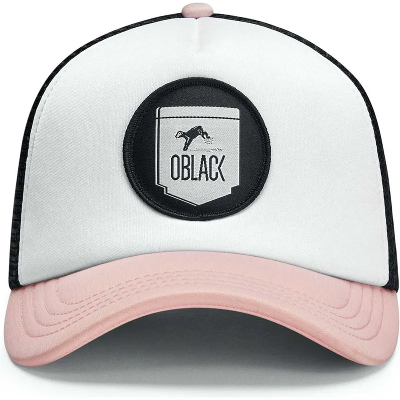 cappellino-trucker-bianco-nero-e-rosa-classic-di-oblack