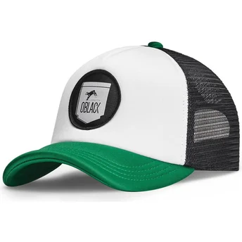 Casquette trucker blanche, noire et verte Classic Oblack