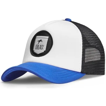 Casquette trucker blanche, noire et bleue Classic Oblack