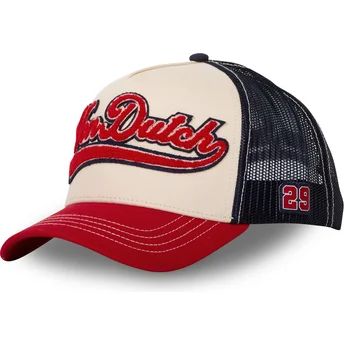 Casquette trucker beige, bleue marine et rouge BAS Von Dutch