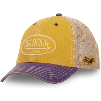 Gorra trucker amarilla y violeta MAC4 de Von Dutch