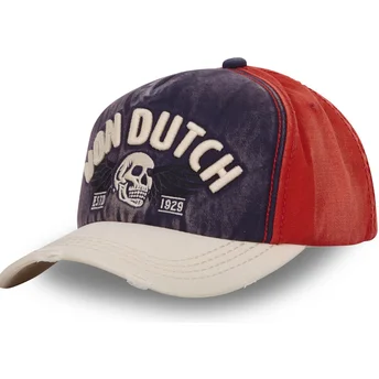 Casquette courbée bleue et rouge ajustable XAVIER NV Von Dutch