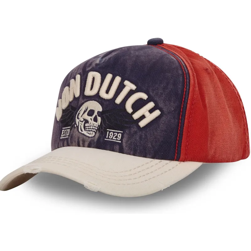 casquette-courbee-bleue-et-rouge-ajustable-xavier-nv-von-dutch