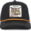 petten-gebogen-zwart-snapback-wise-owl-100-the-farm-all-over-canvas-the-farm-van-goorin-bros
