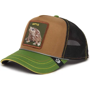 Casquette trucker marron, noire et verte crapaud Battle Rash, Zits, and Pimple Insert Coin Vol.2 The Farm Goorin Bros.