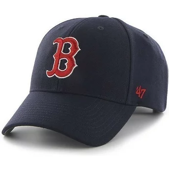 Gorra curva azul marino con logo rojo de Boston Red Sox MLB Clean Up de 47 Brand
